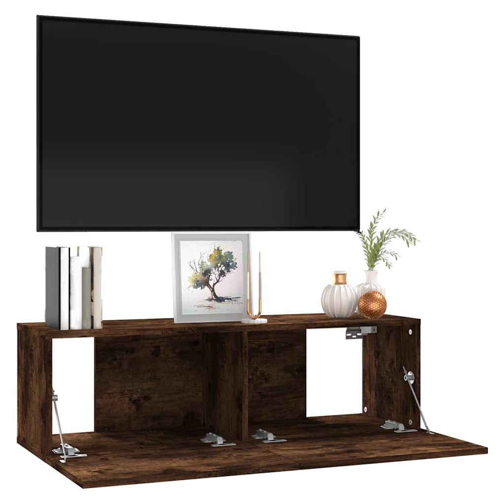 Mobile TV a Parete rovere fumo Legno Ingegnerizzato
