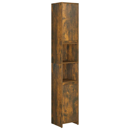 Armadietto Bagno Rovere Fumo 30x30x183,5cm Legno Ingegnerizzato | homemem39