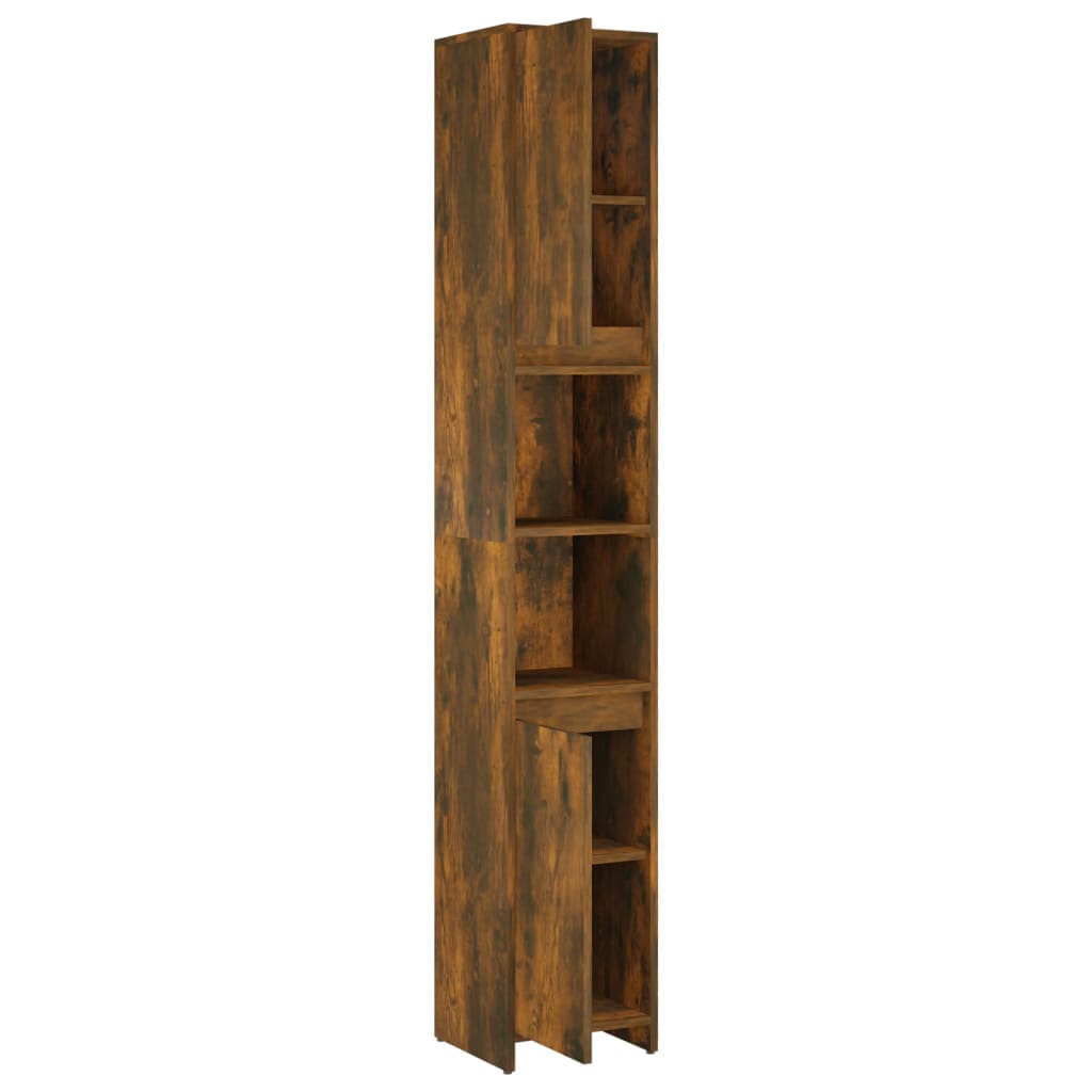 Armadietto Bagno Rovere Fumo 30x30x183,5cm Legno Ingegnerizzato | homemem39