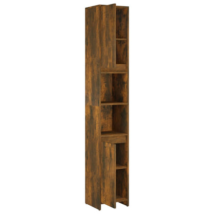 Armadietto Bagno Rovere Fumo 30x30x183,5cm Legno Ingegnerizzato | homemem39