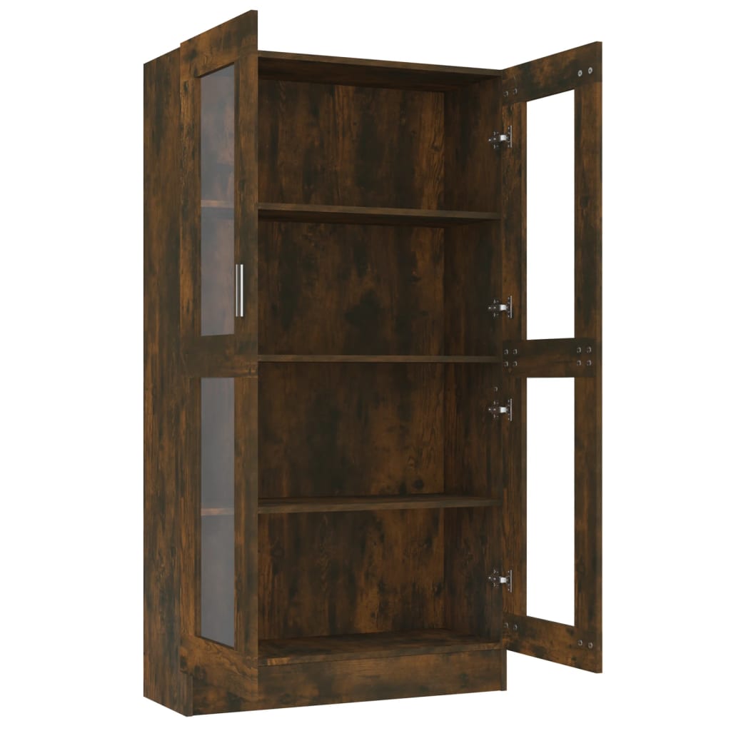 Mobile Vetrina Rovere Fumo 82,5x30,5x150cm in Legno Multistrato | homemem39