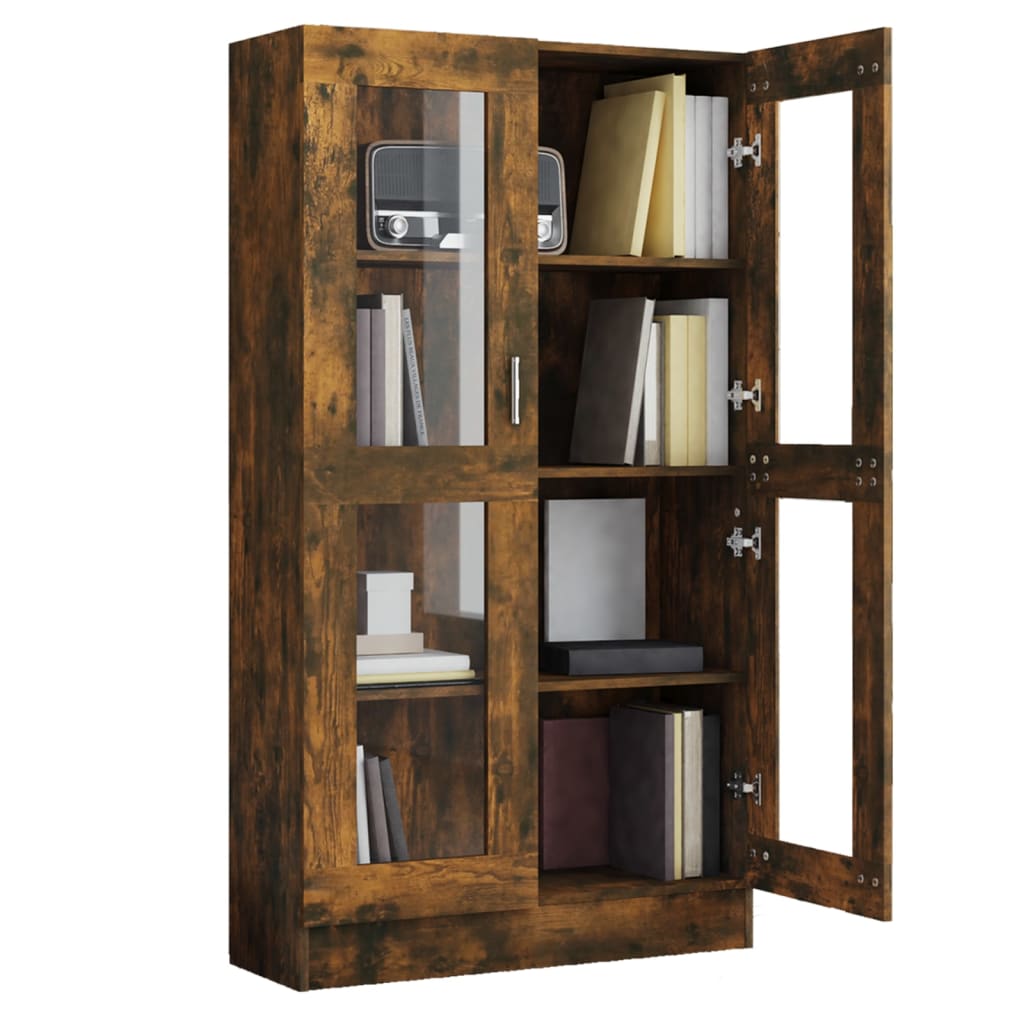 Mobile Vetrina Rovere Fumo 82,5x30,5x150cm in Legno Multistrato | homemem39