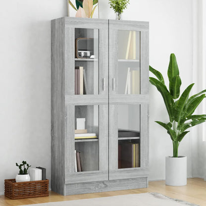 Mobile Vetrina Grigio Sonoma 82,5x30,5x150 cm Legno Multistrato | homemem39
