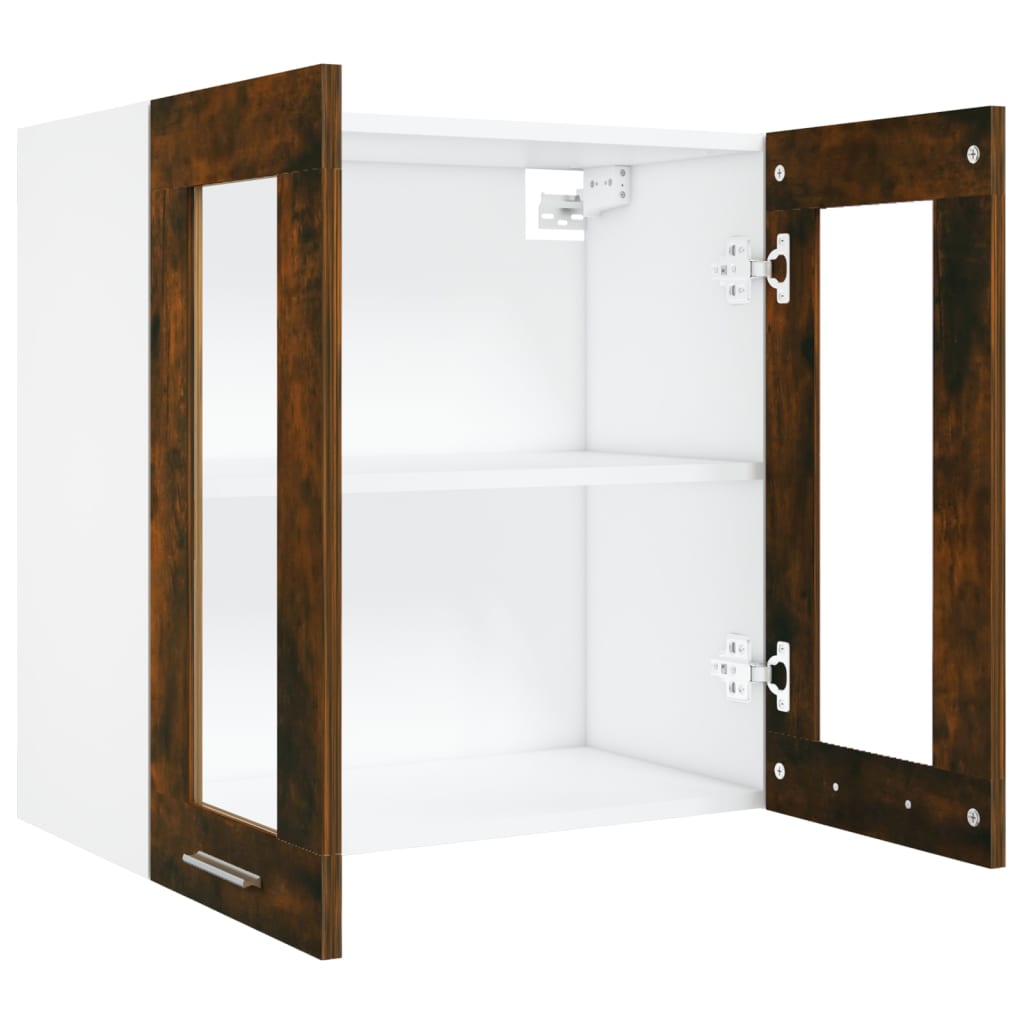 Pensile in Vetro “Lyon” Rovere Fumo 60x31x60 cm - homemem39