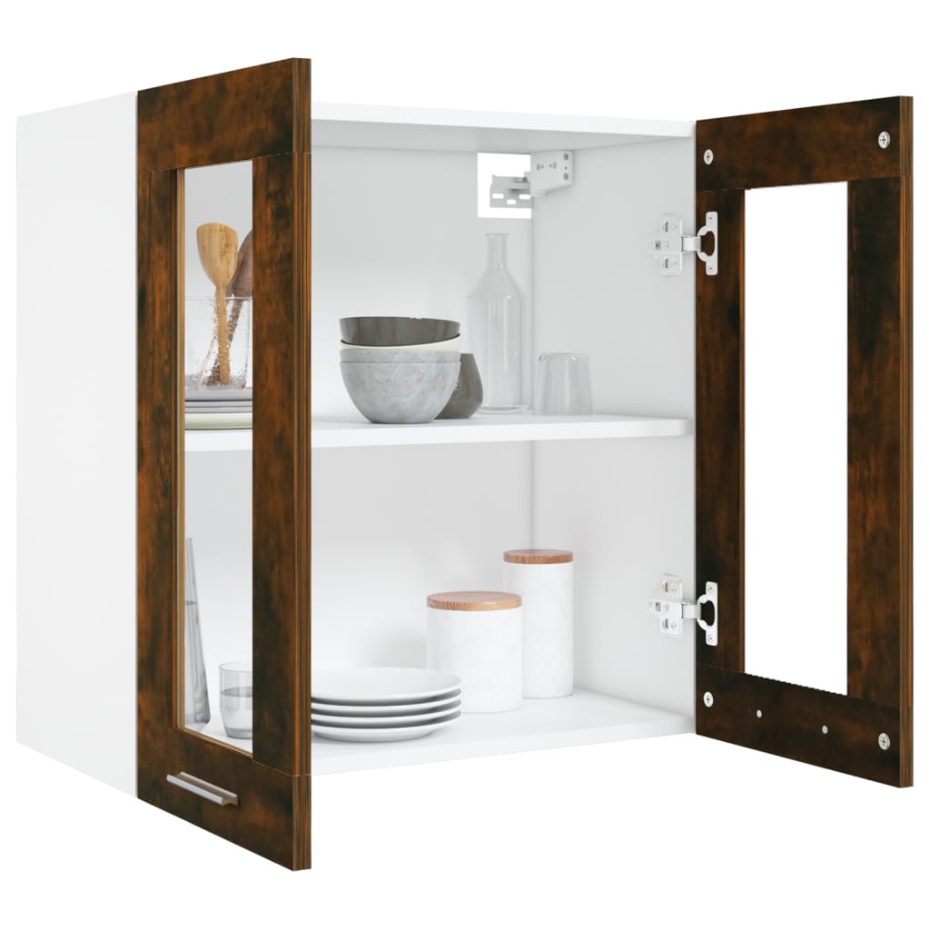 Pensile in Vetro “Lyon” Rovere Fumo 60x31x60 cm - homemem39