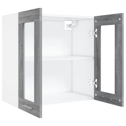 Pensile in Vetro “Lyon” Grigio Sonoma 60x31x60 cm - homemem39