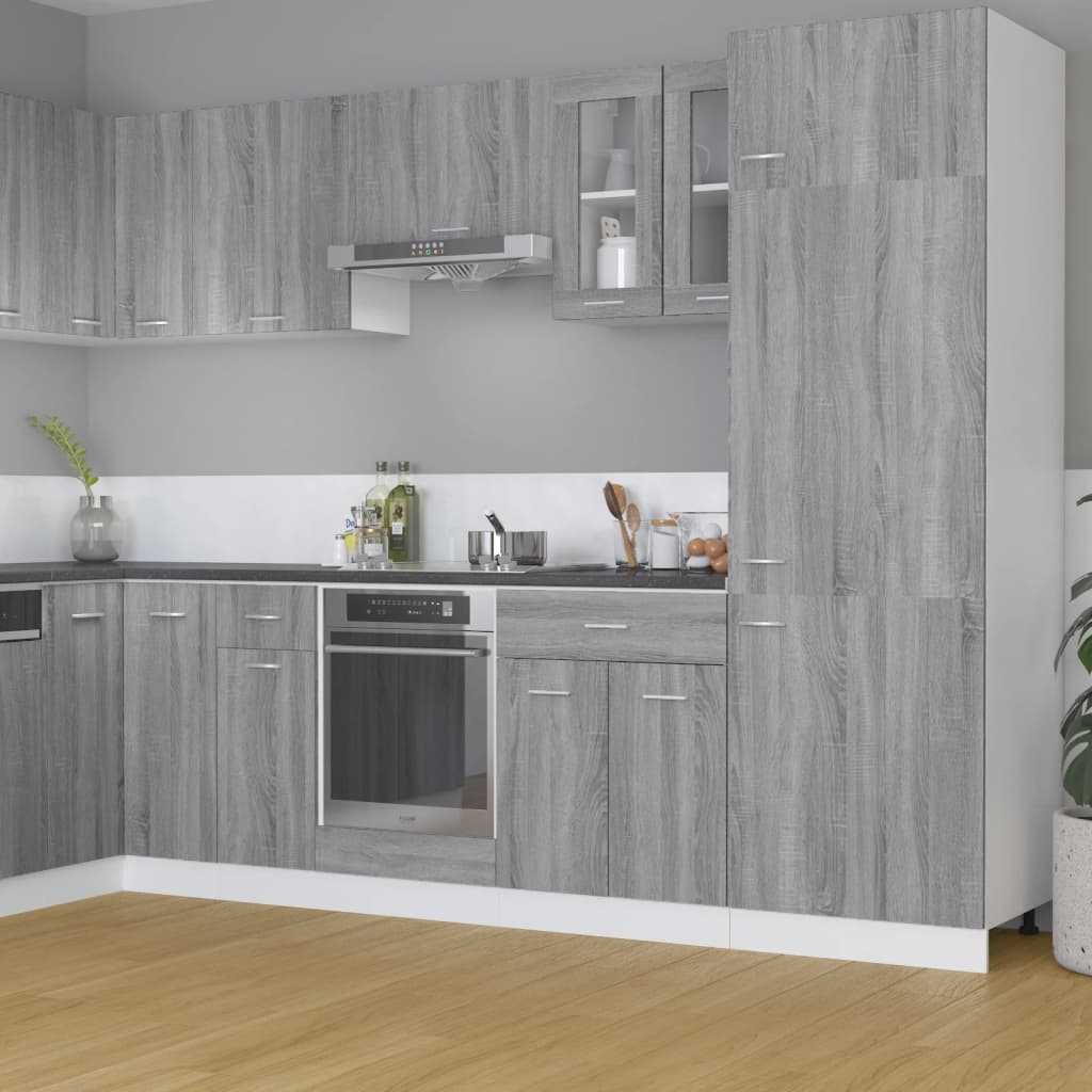Pensile in Vetro “Lyon” Grigio Sonoma 60x31x60 cm - homemem39