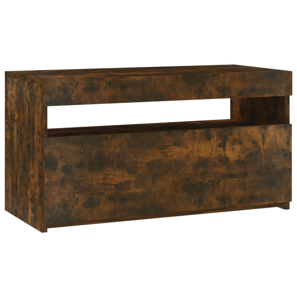 Mobile Porta TV con Luci LED Rovere Fumo 75x35x40 cm - homemem39