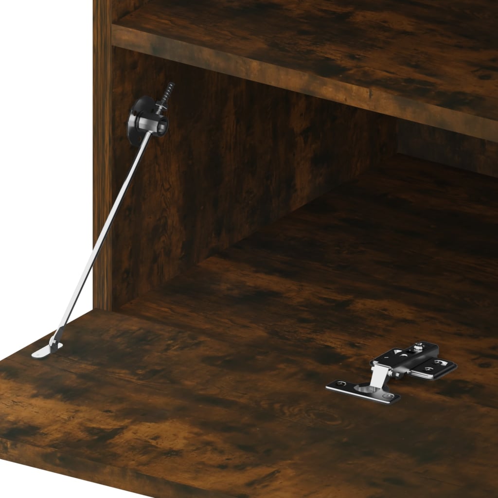 Mobile Porta TV con Luci LED Rovere Fumo 75x35x40 cm - homemem39