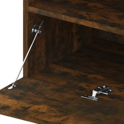 Mobile Porta TV con Luci LED 2pz Rovere Fumo 75x35x40 cm - homemem39