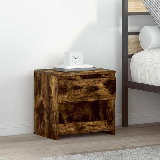 Comodino Rovere Fumo 40x30x39 cm Legno Ingegnerizzato - homemem39