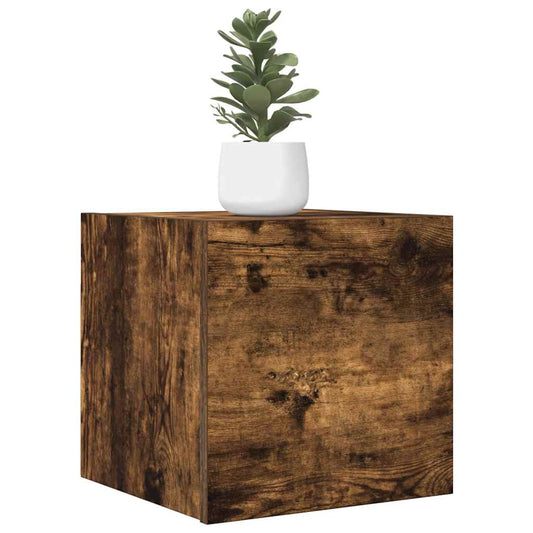 Armadietto TV Montato a Parete Rovere Fumo 30,5x30x30 cm - homemem39