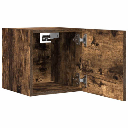 Armadietti TV Montati a Parete 2pz Rovere Fumo 30,5x30x30 cm | homemem39