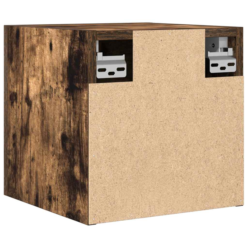 Armadietti TV Montati a Parete 2pz Rovere Fumo 30,5x30x30 cm | homemem39