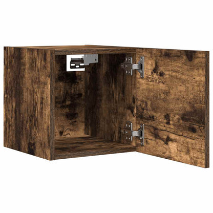 Armadietti TV Montati a Parete 4pz Rovere Fumo 30,5x30x30 cm - homemem39