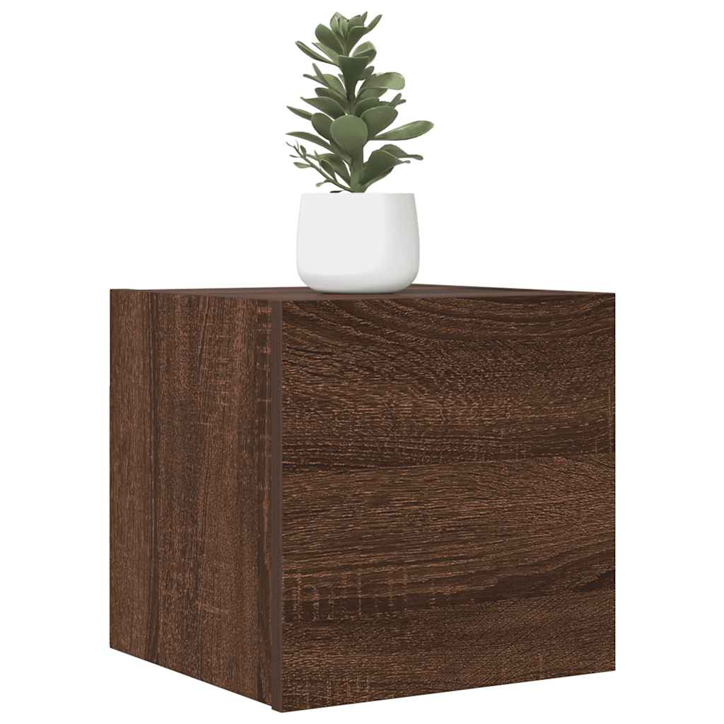 Armadietto TV Montato a Parete Rovere Marrone 30,5x30x30 cm - homemem39