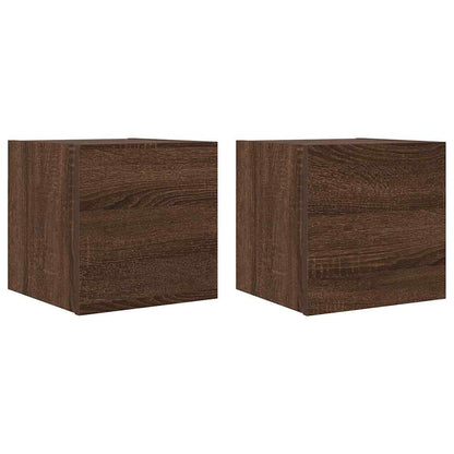 Armadietti TV Montati a Parete 2pz Rovere Marrone 30,5x30x30 cm - homemem39