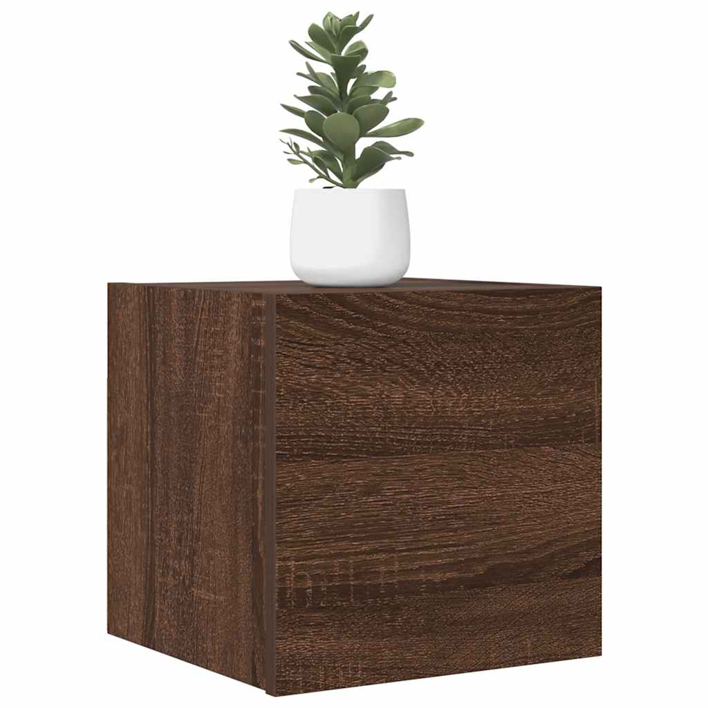 Armadietti TV Montati a Parete 2pz Rovere Marrone 30,5x30x30 cm - homemem39