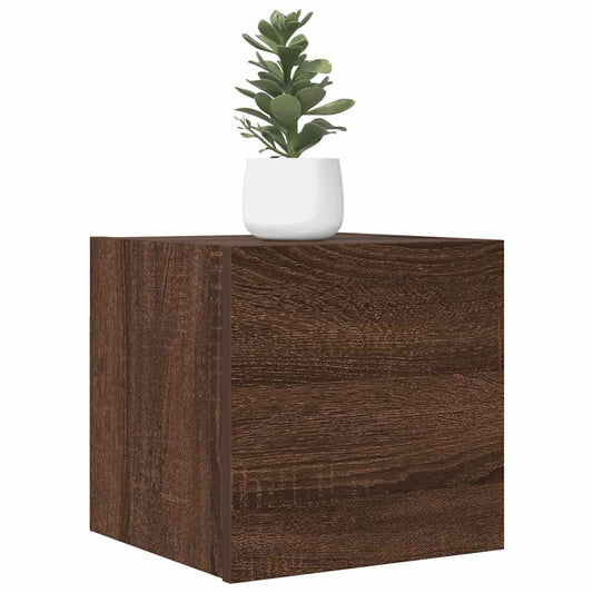 Armadietti TV Montati a Parete 2pz Rovere Marrone 30,5x30x30 cm - homemem39