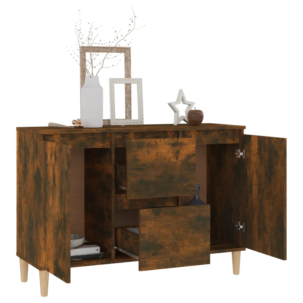Credenza Rovere Fumo 101x35x70 cm in Legno Multistrato - homemem39