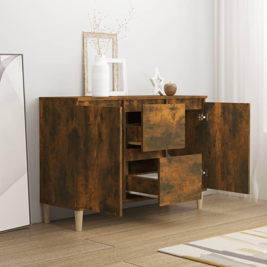 Credenza Rovere Fumo 101x35x70 cm in Legno Multistrato - homemem39