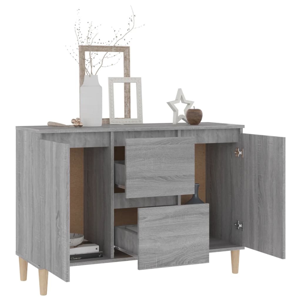 Credenza Grigio Sonoma 101x35x70 cm in Legno Ingegnerizzato - homemem39
