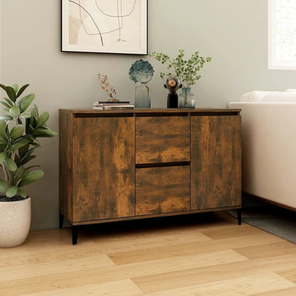 Credenza Rovere Fumo 102x35x70 cm in Legno Multistrato - homemem39