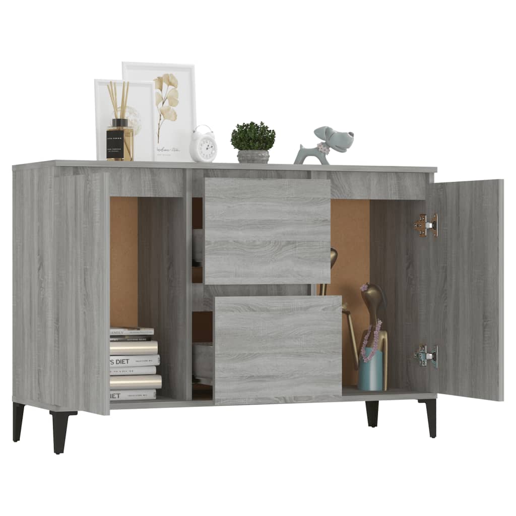 Credenza Grigio Sonoma 102x35x70 cm in Legno Multistrato - homemem39
