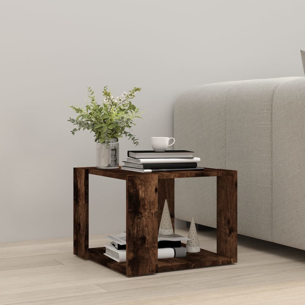 Tavolino da Salotto Rovere Fumo 40x40x43cm Legno Ingegnerizzato | homemem39