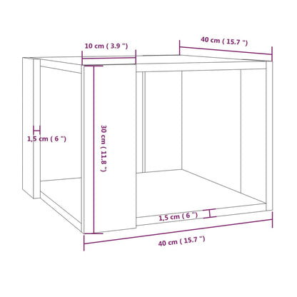 Tavolino da Salotto Rovere Fumo 40x40x43cm Legno Ingegnerizzato | homemem39