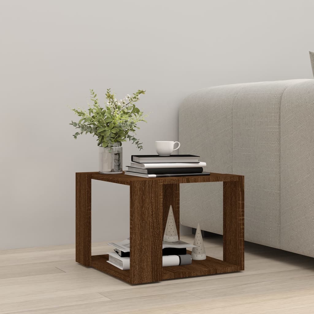 Tavolino Salotto Rovere Marrone 40x40x30cm Legno Ingegnerizzato | homemem39