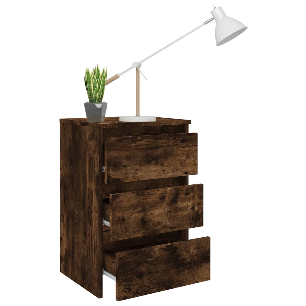 Comodino Rovere Fumo 40x35x62,5 cm in Legno Multistrato - homemem39