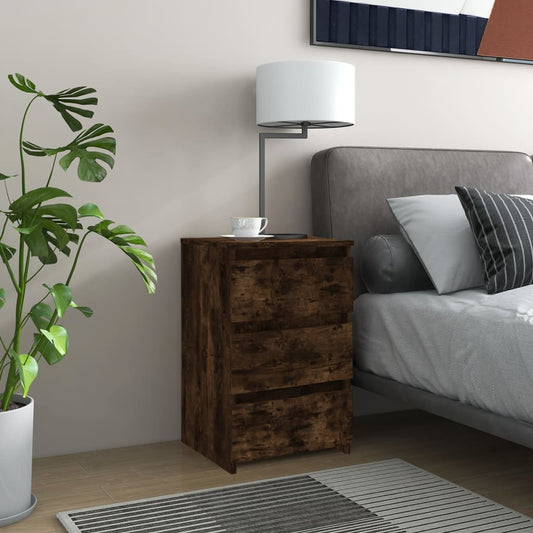 Comodino Rovere Fumo 40x35x62,5 cm in Legno Multistrato - homemem39