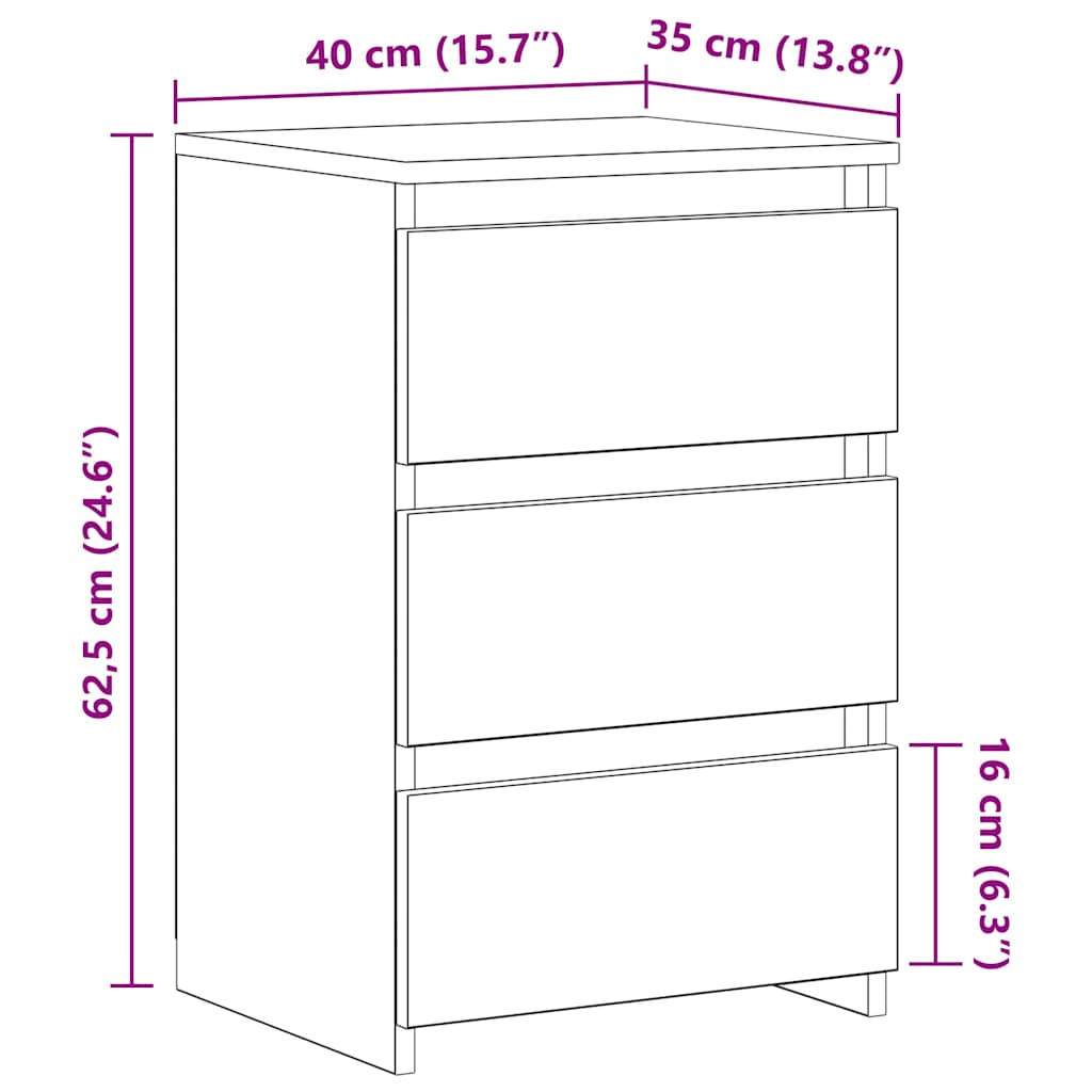Comodini Rovere Fumo 2 pz 40x35x62,5 cm in Legno Multistrato - homemem39