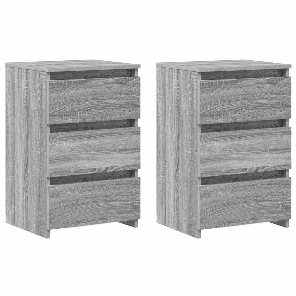 Comodini Grigio Sonoma 2 pz 40x35x62,5 cm in Legno Multistrato - homemem39
