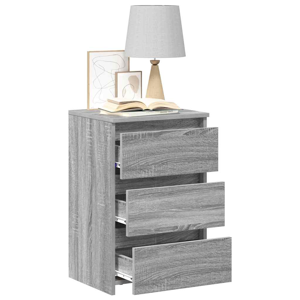 Comodini Grigio Sonoma 2 pz 40x35x62,5 cm in Legno Multistrato - homemem39