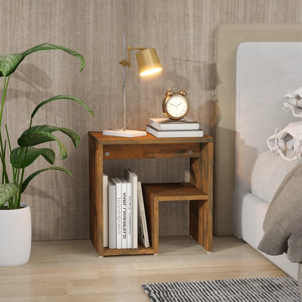 Comodino Rovere Fumo 40x30x40 cm in Legno Multistrato - homemem39