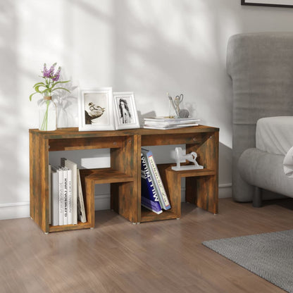 Comodini Rovere Fumo 2 pz 40x30x40 cm in Legno Multistrato - homemem39