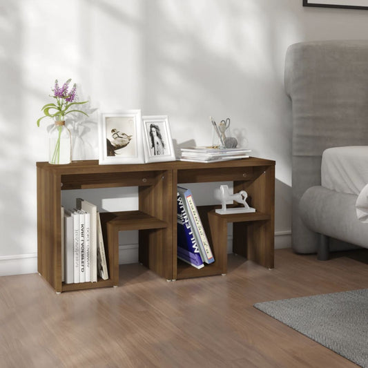 Comodini Rovere Marrone 2 pz 40x30x40 cm in Legno Multistrato - homemem39