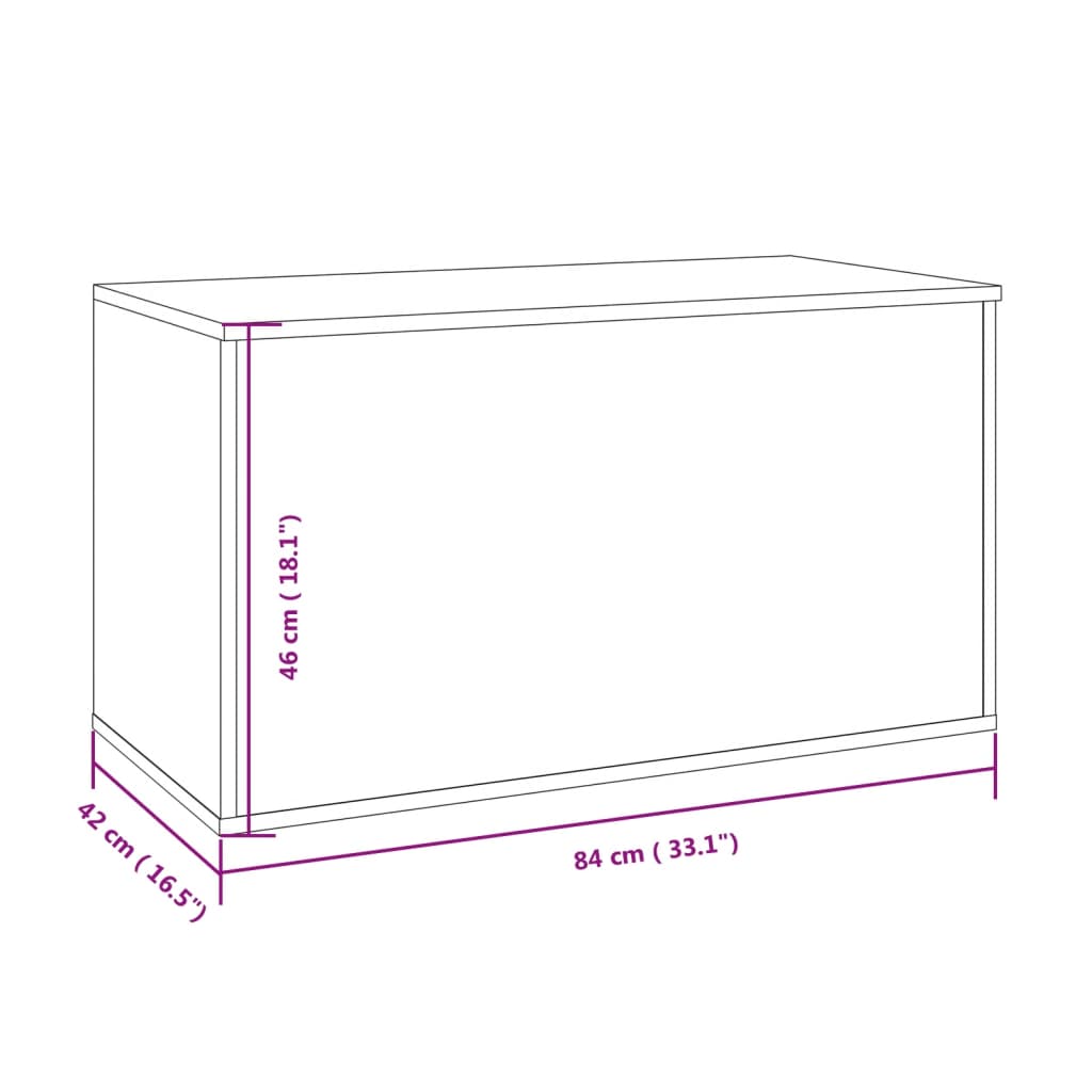 Cassapanca Grigio Sonoma 84x42x46 cm in Legno Ingegnerizzato - homemem39