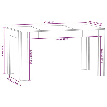 Tavolo da Pranzo Rovere Marrone 140x74,5x76cm Legno Multistrato - homemem39