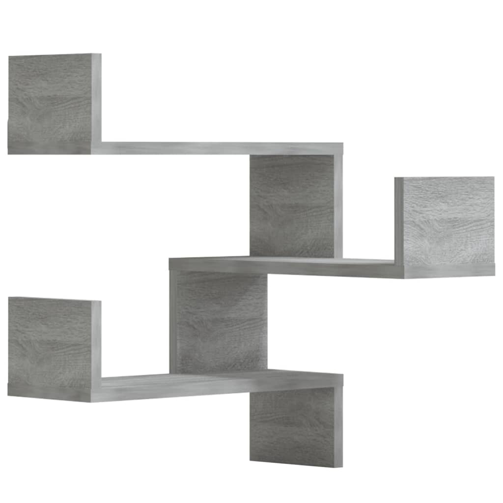 Scaffale Parete Angolo 2pz Grigio Sonoma 40x40x50cm Multistrato | homemem39