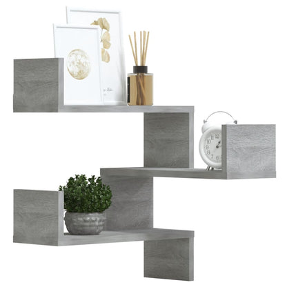 Scaffale Parete Angolo 2pz Grigio Sonoma 40x40x50cm Multistrato | homemem39