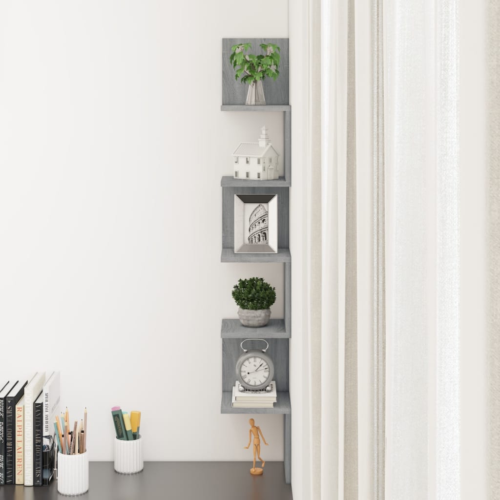 Mensola Angolare Grigio Sonoma 20x20x127,5 cm Truciolato | homemem39