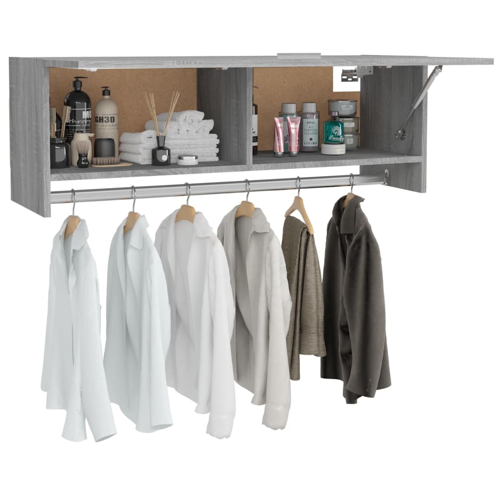 Armadio Grigio Sonoma 100x32,5x35 cm in Legno Ingegnerizzato - homemem39