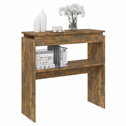 Tavolino Consolle Rovere Fumo 80x30x80 cm in Legno Multistrato | homemem39