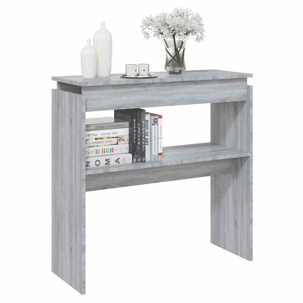 Tavolino Consolle Grigio Sonoma 80x30x80 cm Legno Multistrato - homemem39