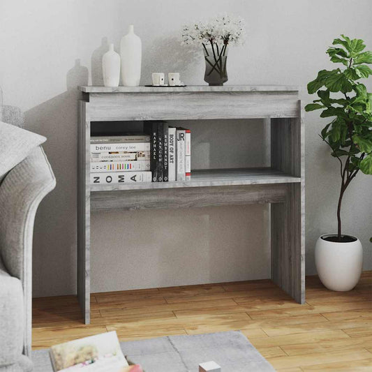 Tavolino Consolle Grigio Sonoma 80x30x80 cm Legno Multistrato - homemem39