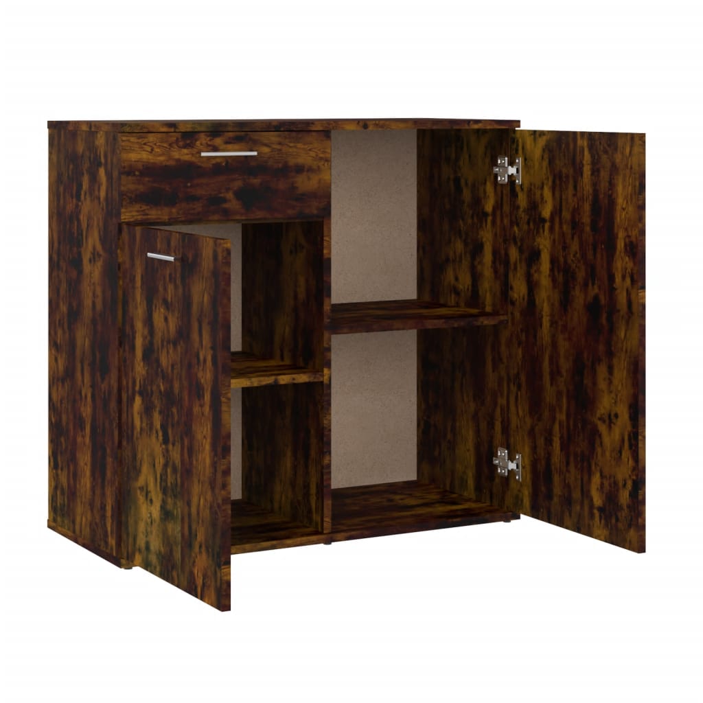 Credenza Rovere Fumo 80x36x75 cm in Legno Multistrato - homemem39