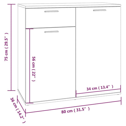 Credenza Grigio Sonoma 80x36x75 cm in Legno Multistrato - homemem39